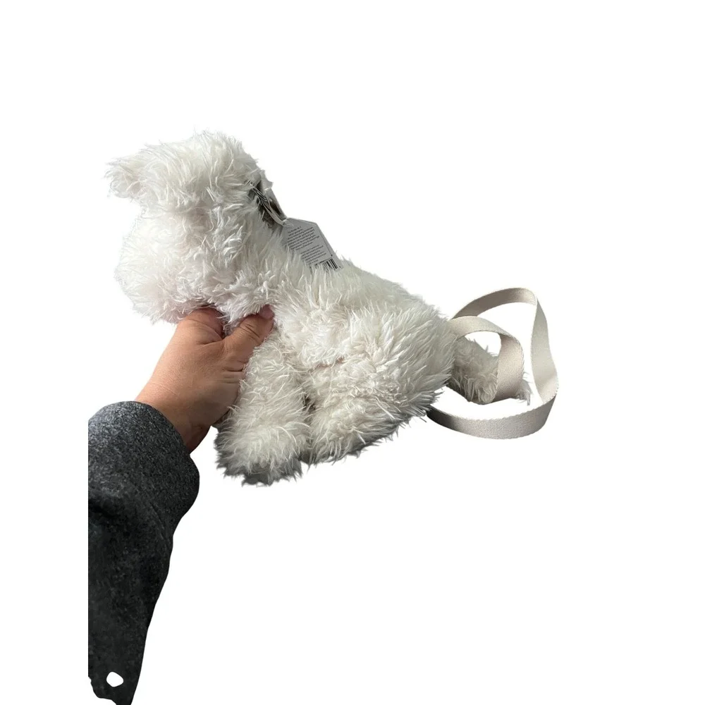 Jellycat Munro Scottie Dog Shoulder Bag‎ Cream Plush Crossbody NWT